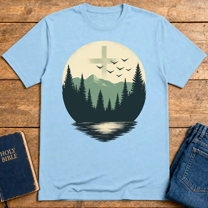 Wilderness Cross T-Shirt - Light Blue