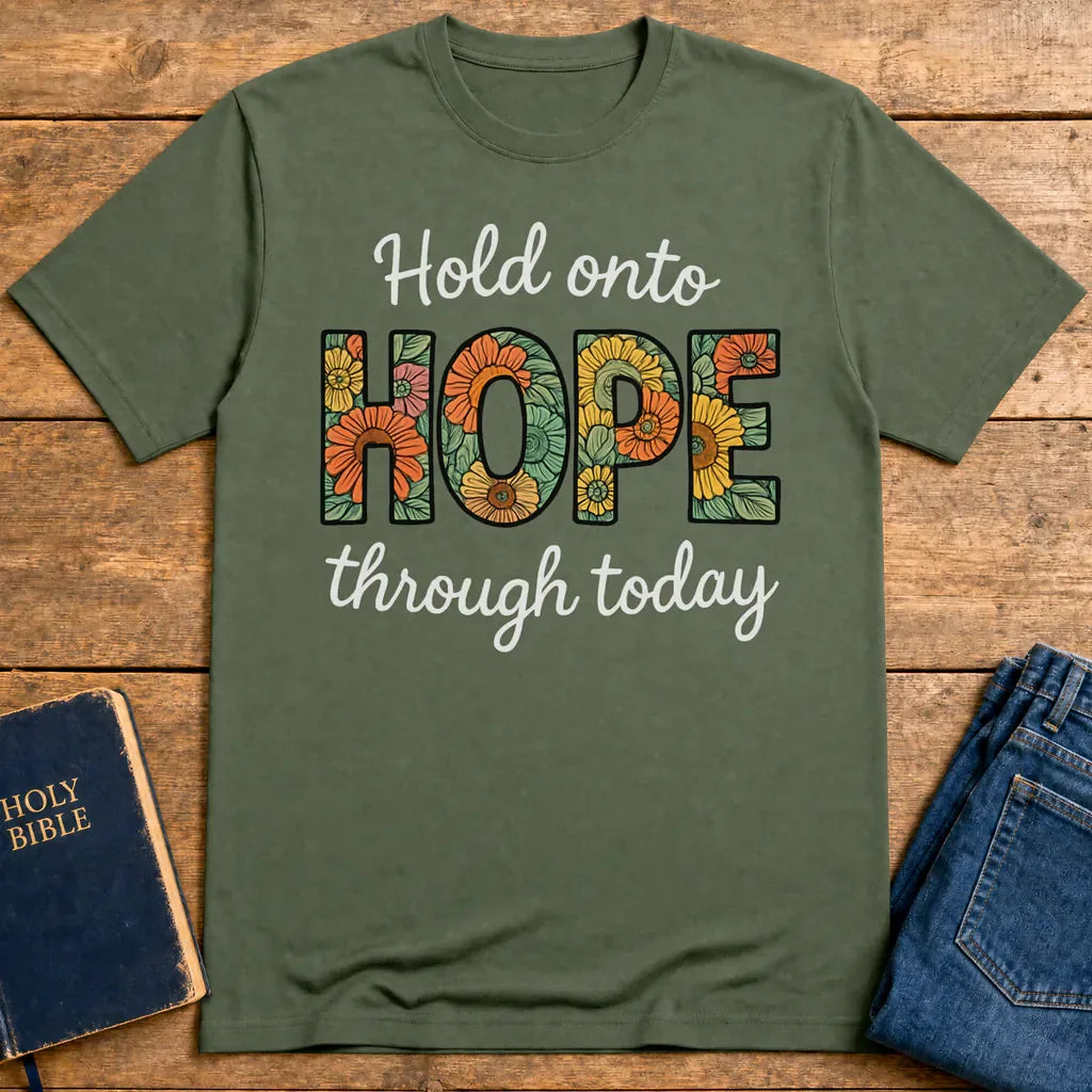 Hope Through Flowers T-Shirt - Military Green