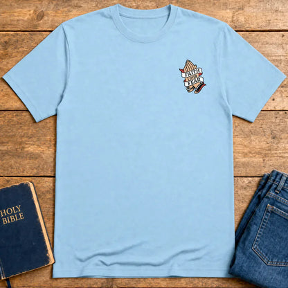 Faith Over Fear T-Shirt - Light Blue