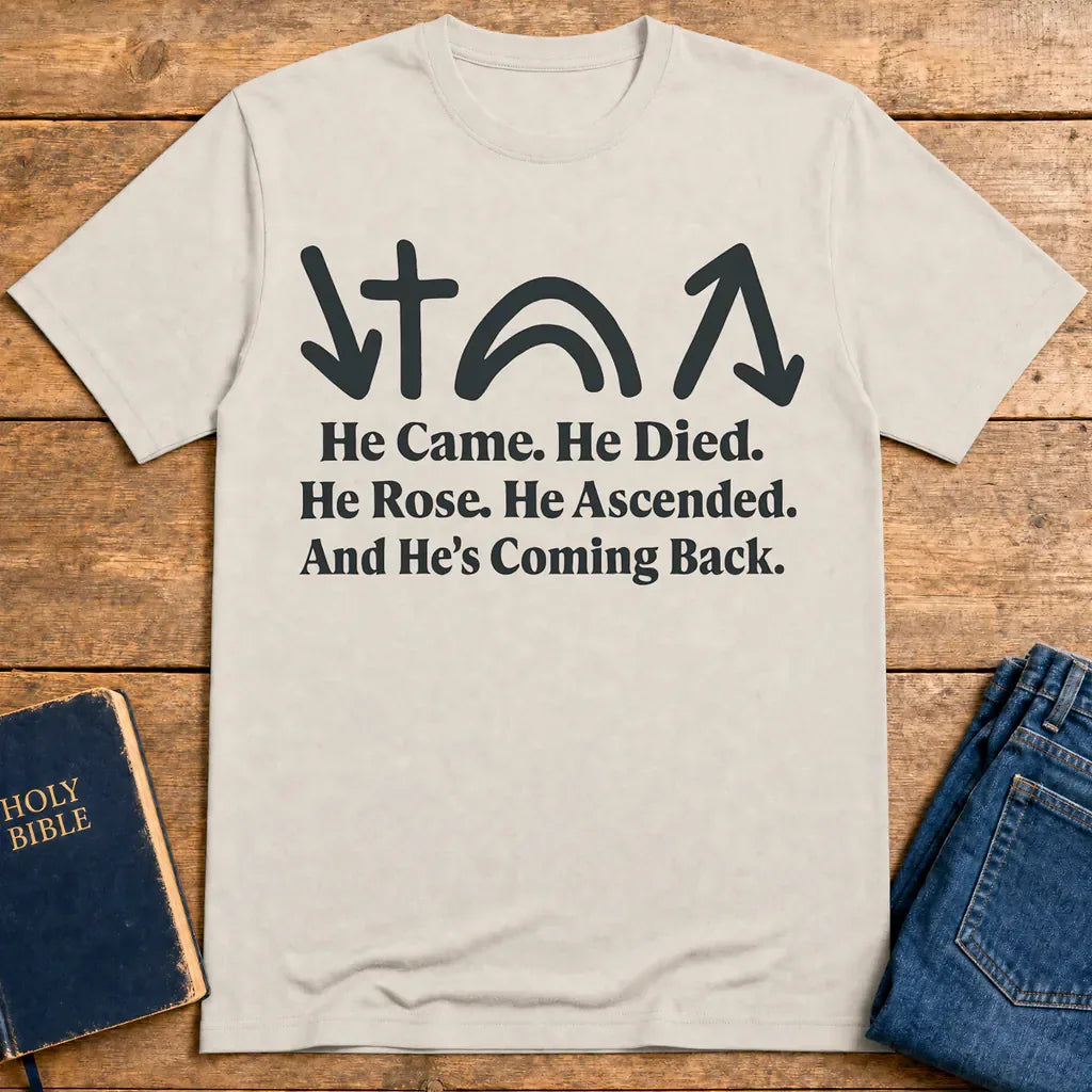 He’s Coming Back T-Shirt - Ice Grey