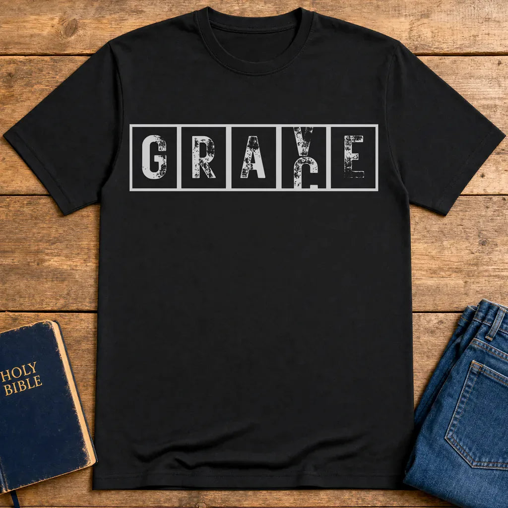 Grace Cross Blocks T-Shirt - Black