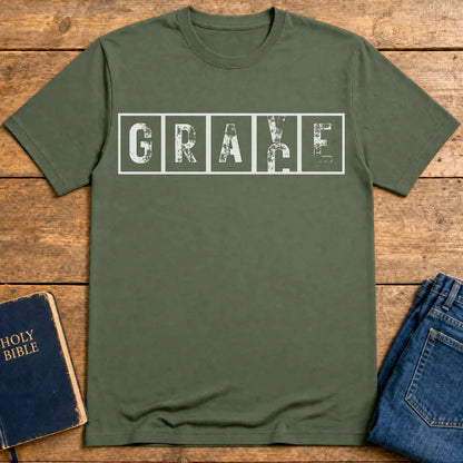 Grace Cross Blocks T-Shirt - Military Green