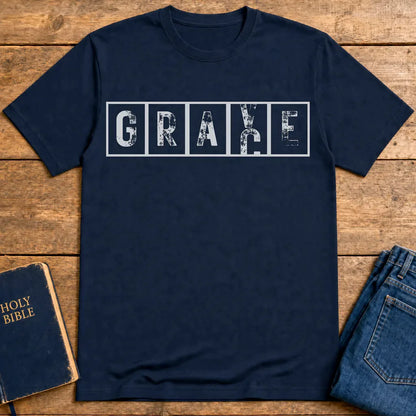 Grace Cross Blocks T-Shirt - Navy