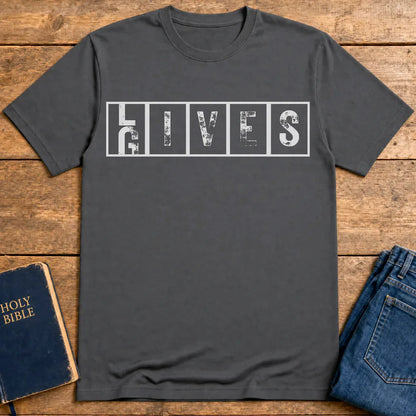 He Gives Lives T-Shirt - Charcoal
