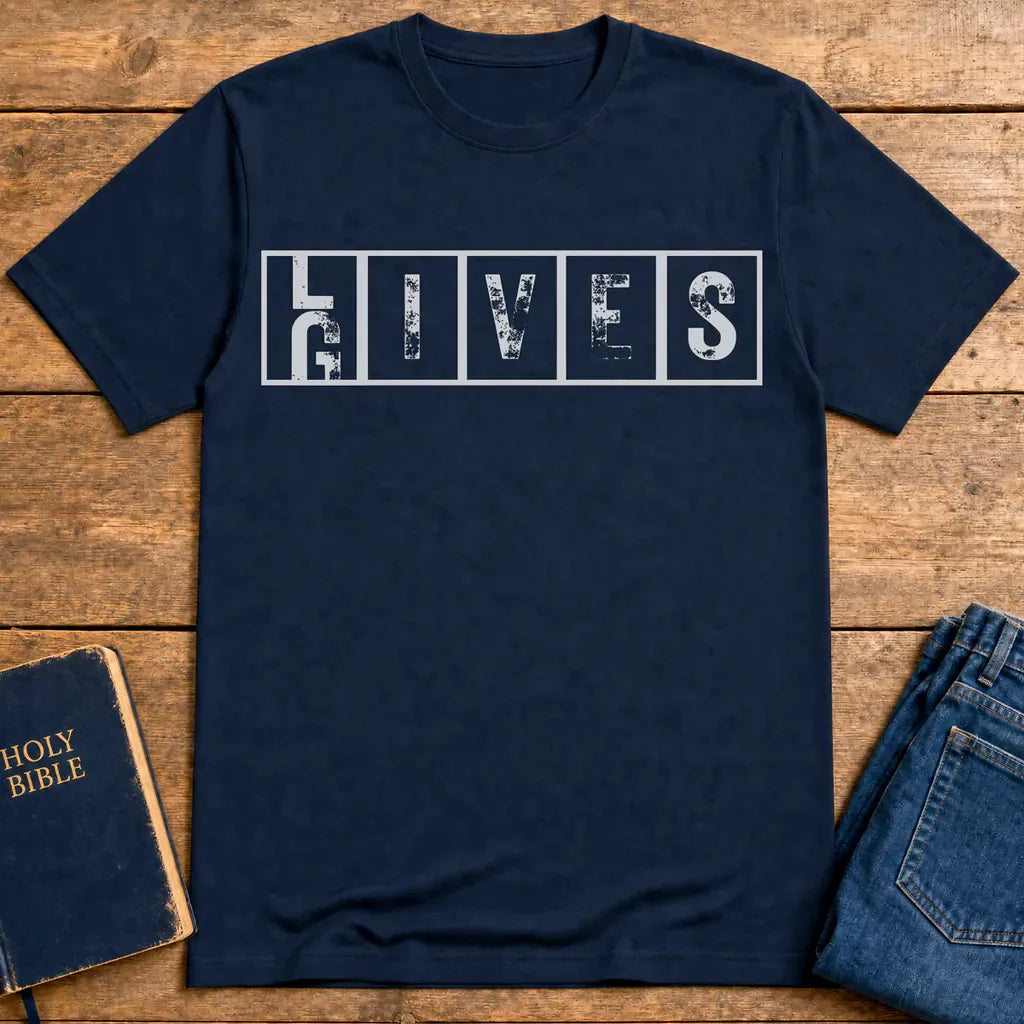 He Gives Lives T-Shirt - Navy
