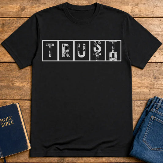 Bold TRUST Statement T-Shirt - Black