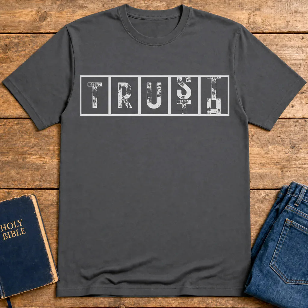Bold TRUST Statement T-Shirt - Charcoal