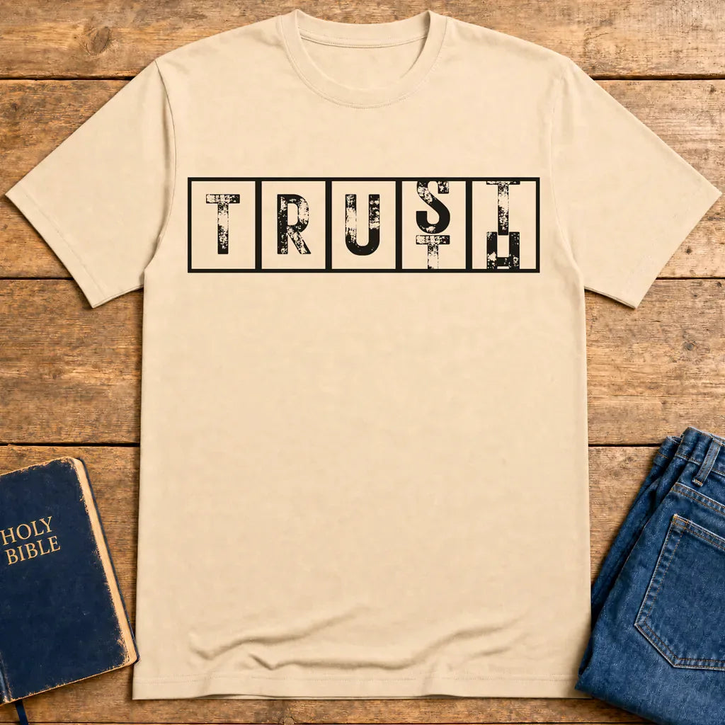 Bold TRUST Statement T-Shirt - Natural