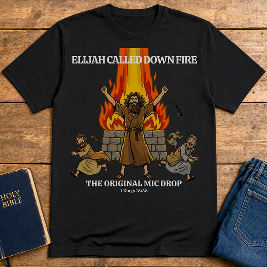 Elijah’s Fire Mic Drop T-Shirt - Black