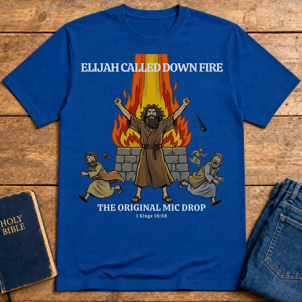 Elijah’s Fire Mic Drop T-Shirt - Royal