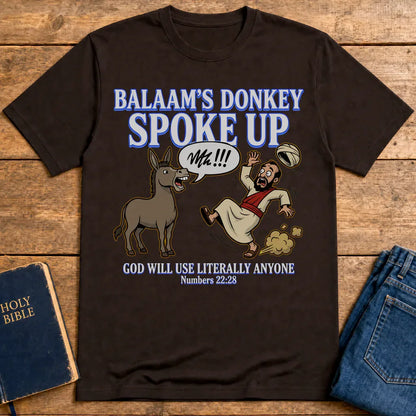 Balaam’s Donkey Spoke Up T-Shirt - Dark Chocolate