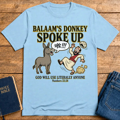Balaam’s Donkey Spoke Up T-Shirt - Light Blue