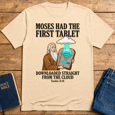First Tablet from the Cloud T-Shirt - Natural
