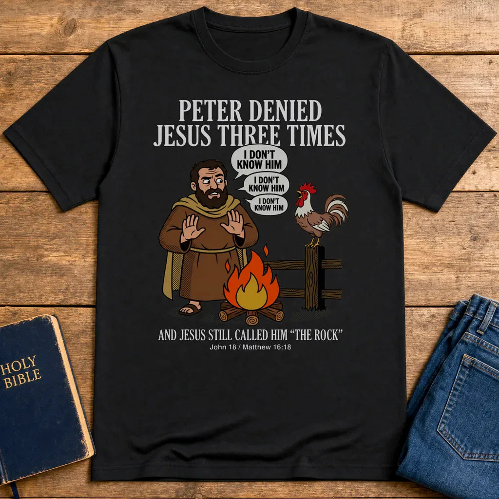 Peter Denied Jesus T-Shirt - Black
