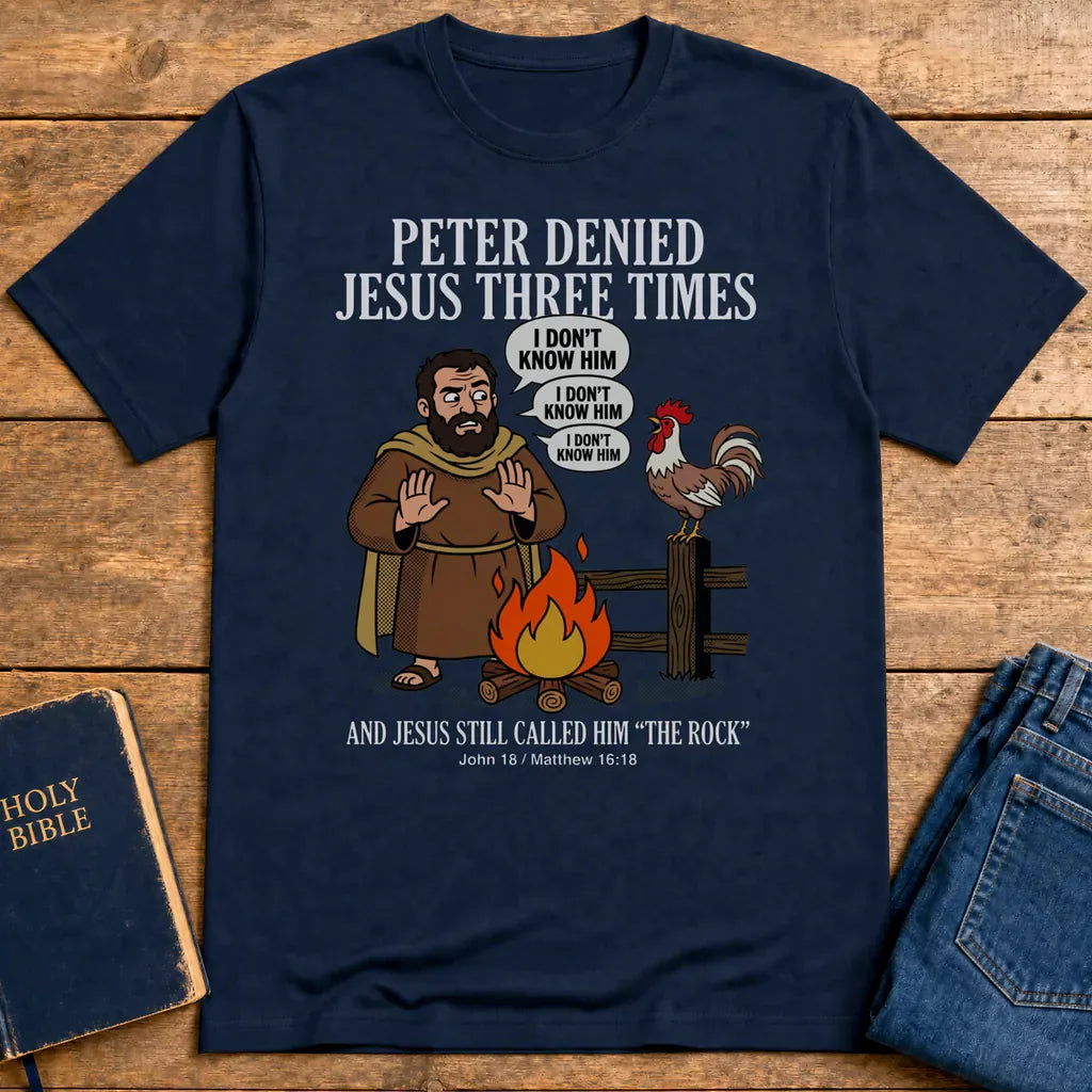 Peter Denied Jesus T-Shirt - Navy