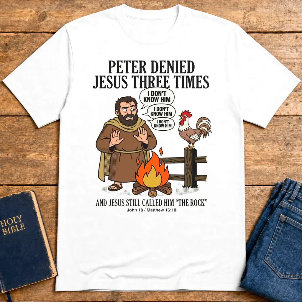 Peter Denied Jesus T-Shirt - White