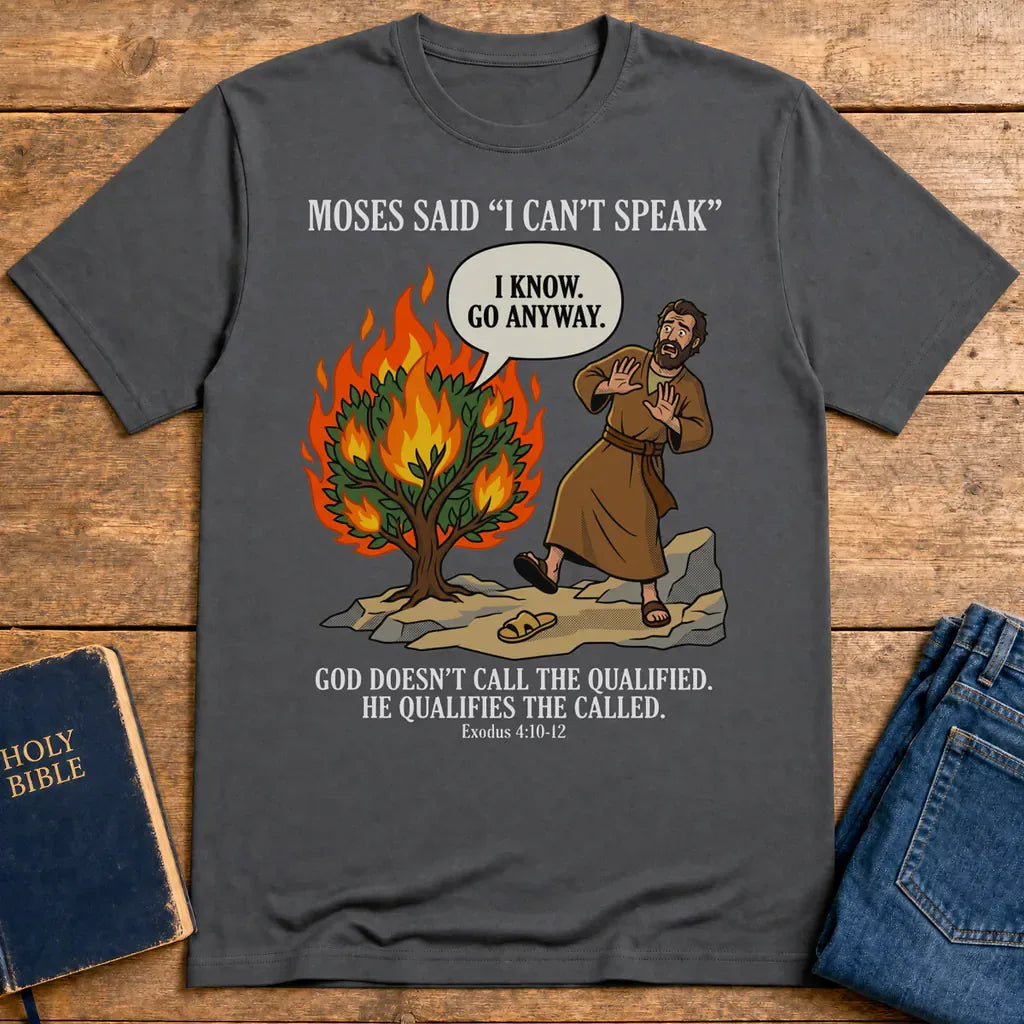 Go Anyway Moses T-Shirt - Charcoal