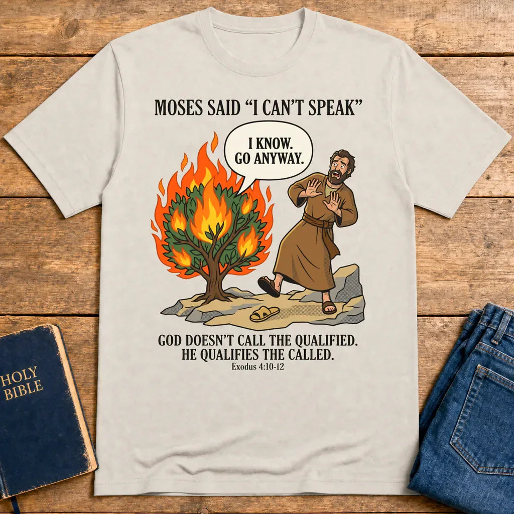 Go Anyway Moses T-Shirt - Ice Grey