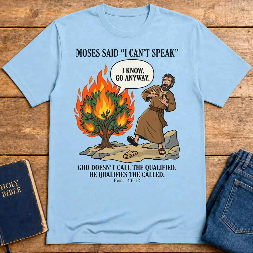 Go Anyway Moses T-Shirt - Light Blue