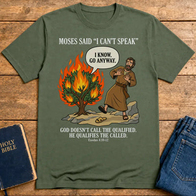Go Anyway Moses T-Shirt - Military Green