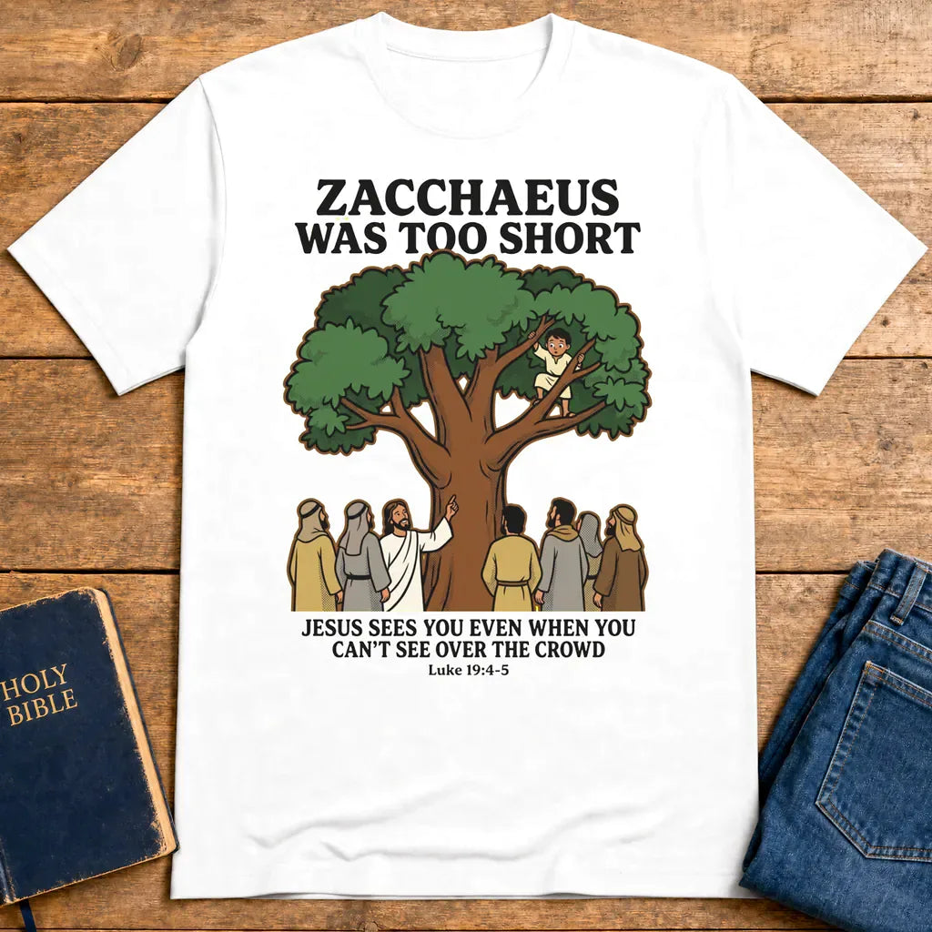 Zacchaeus Was Too Short T-Shirt - White