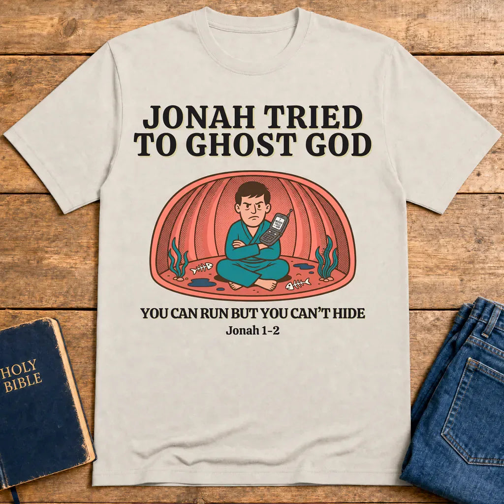 Jonah Tried to Ghost God T-Shirt - Ice Grey