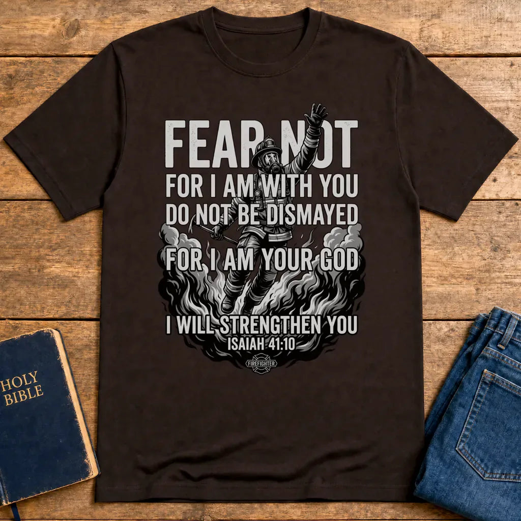 Fear Not Firefighter T-Shirt - Dark Chocolate