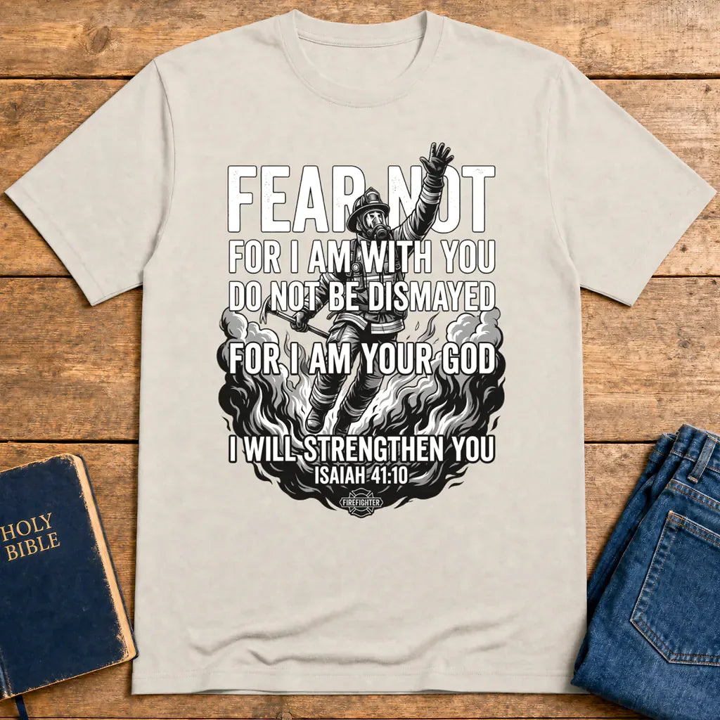 Fear Not Firefighter T-Shirt - Ice Grey