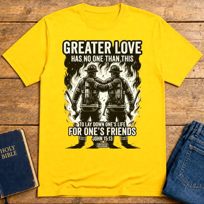 Greater Love Firefighter T-Shirt - Daisy