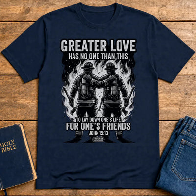 Greater Love Firefighter T-Shirt - Navy
