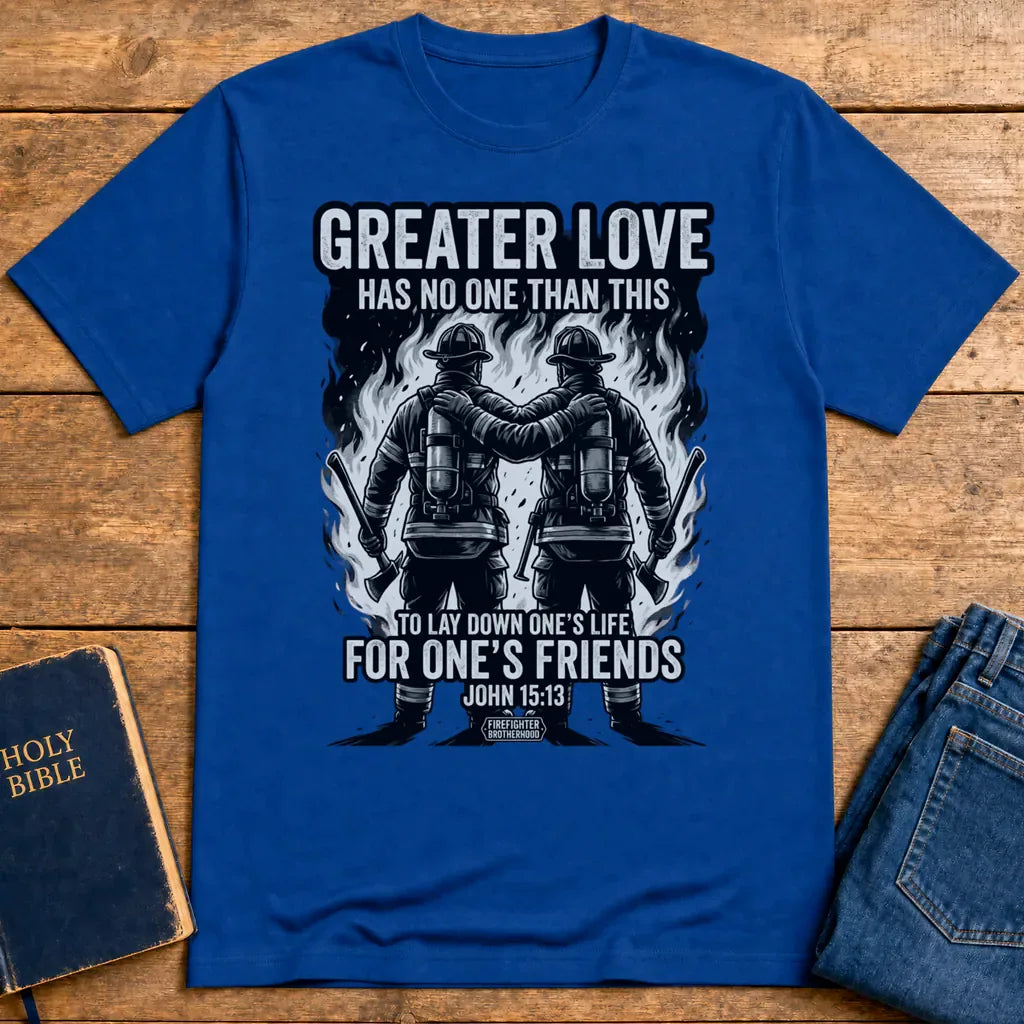 Greater Love Firefighter T-Shirt - Royal