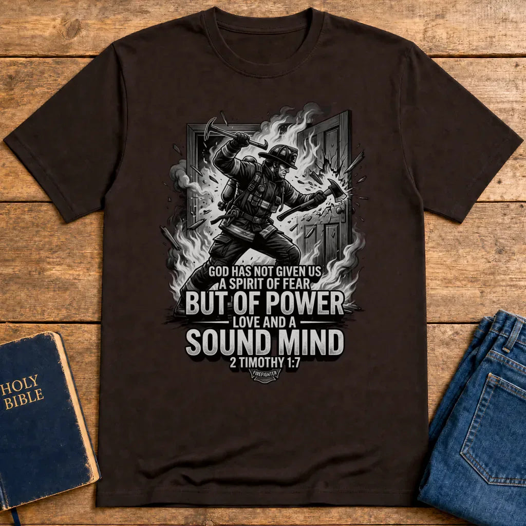 Fearless Firefighter Faith T-Shirt - Dark Chocolate
