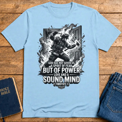 Fearless Firefighter Faith T-Shirt - Light Blue