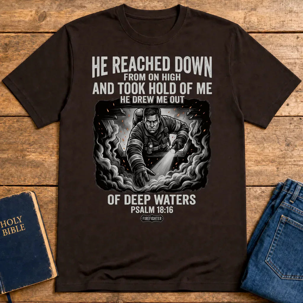 Rescued by Faith T-Shirt - Dark Chocolate