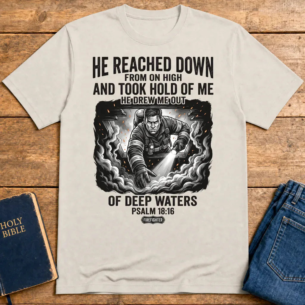 Rescued by Faith T-Shirt - Ice Grey