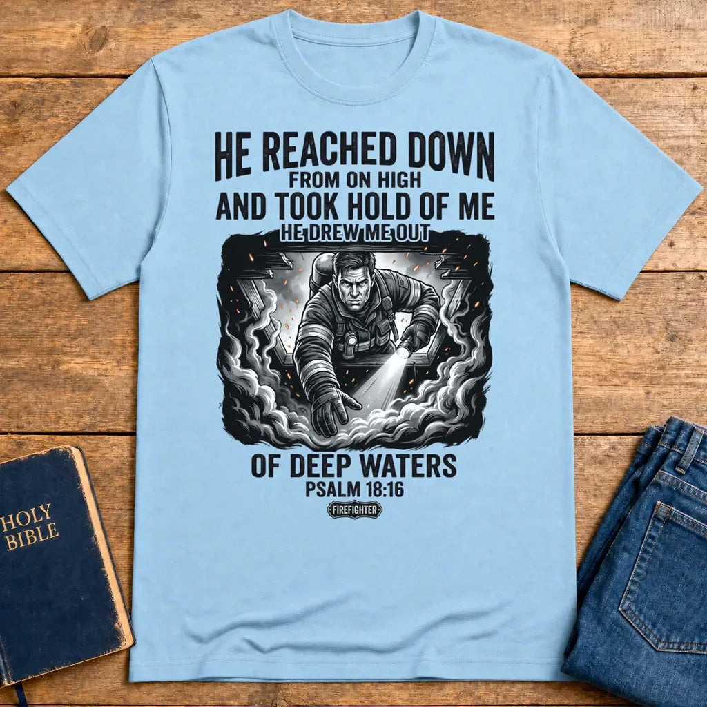 Rescued by Faith T-Shirt - Light Blue