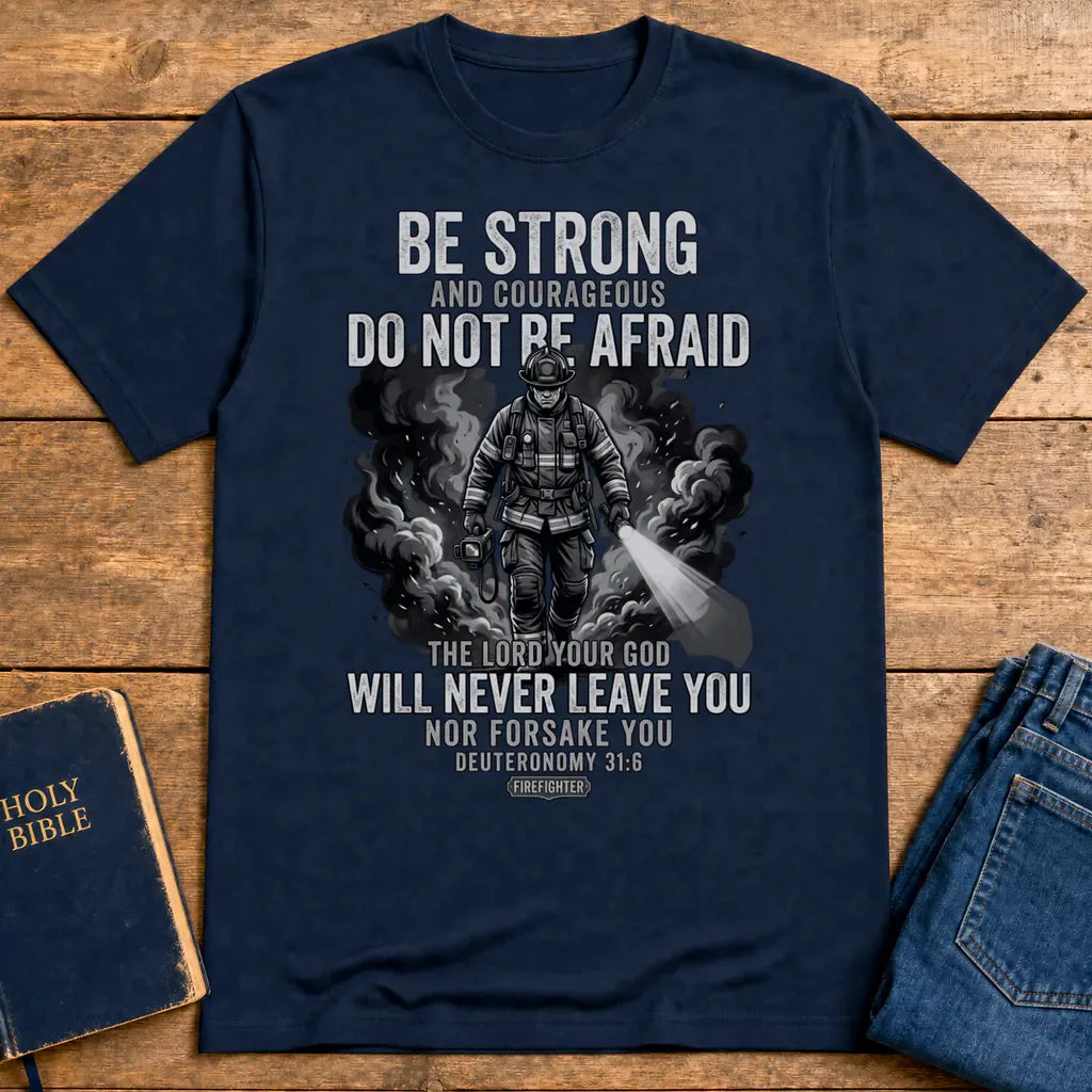 Fearless Firefighter Faith T-Shirt - Navy