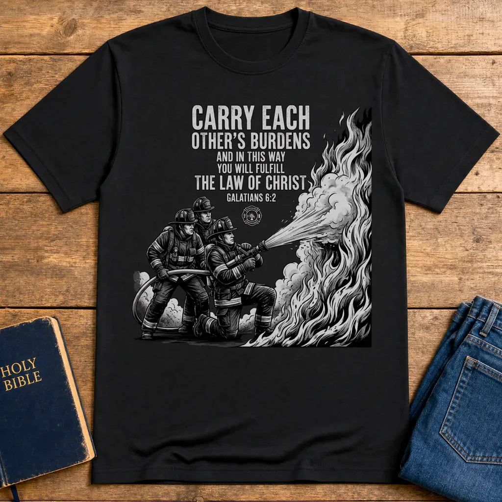 Law of Christ Firefighter T-Shirt - Black