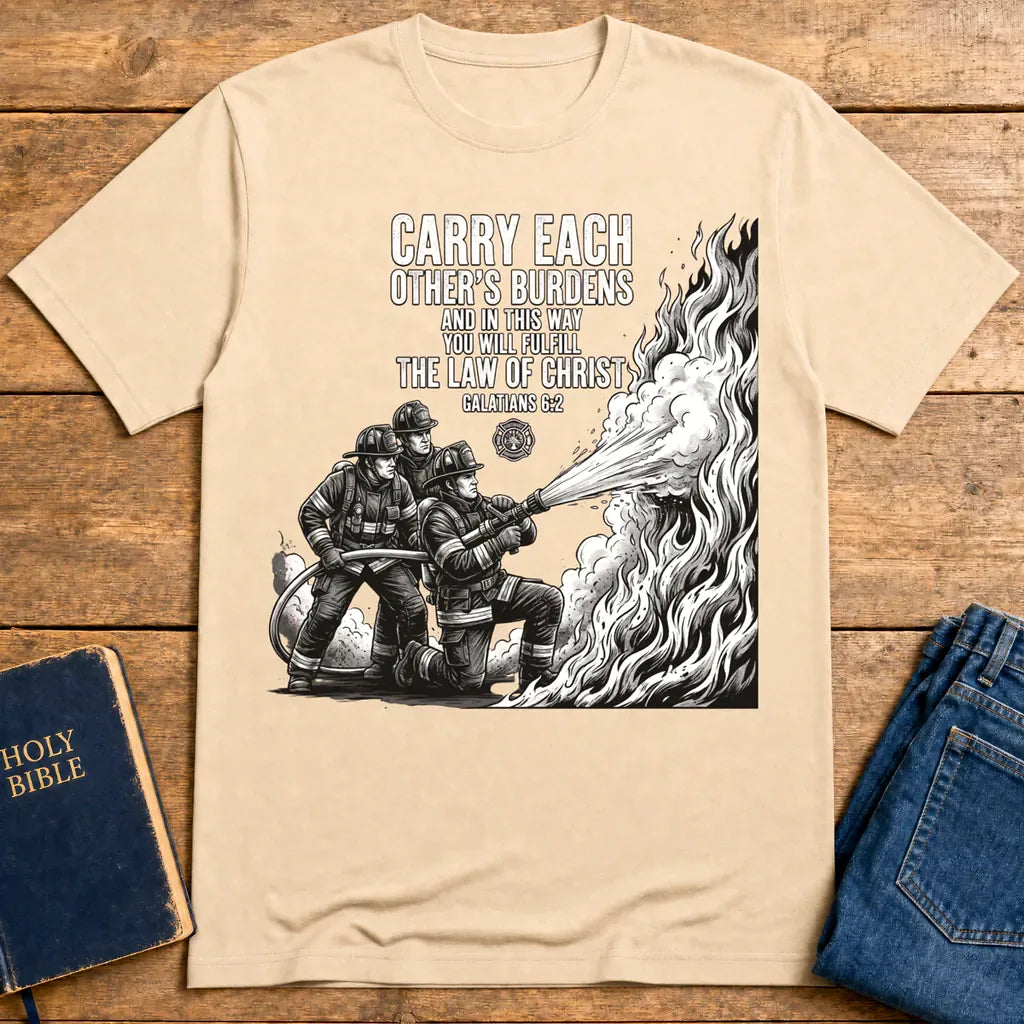 Law of Christ Firefighter T-Shirt - Natural
