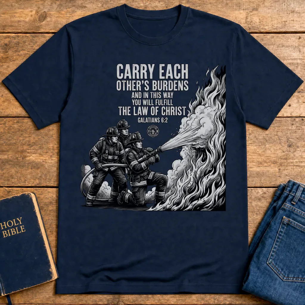 Law of Christ Firefighter T-Shirt - Navy
