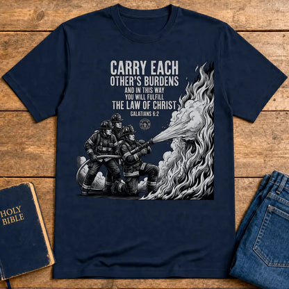 Law of Christ Firefighter T-Shirt - Navy