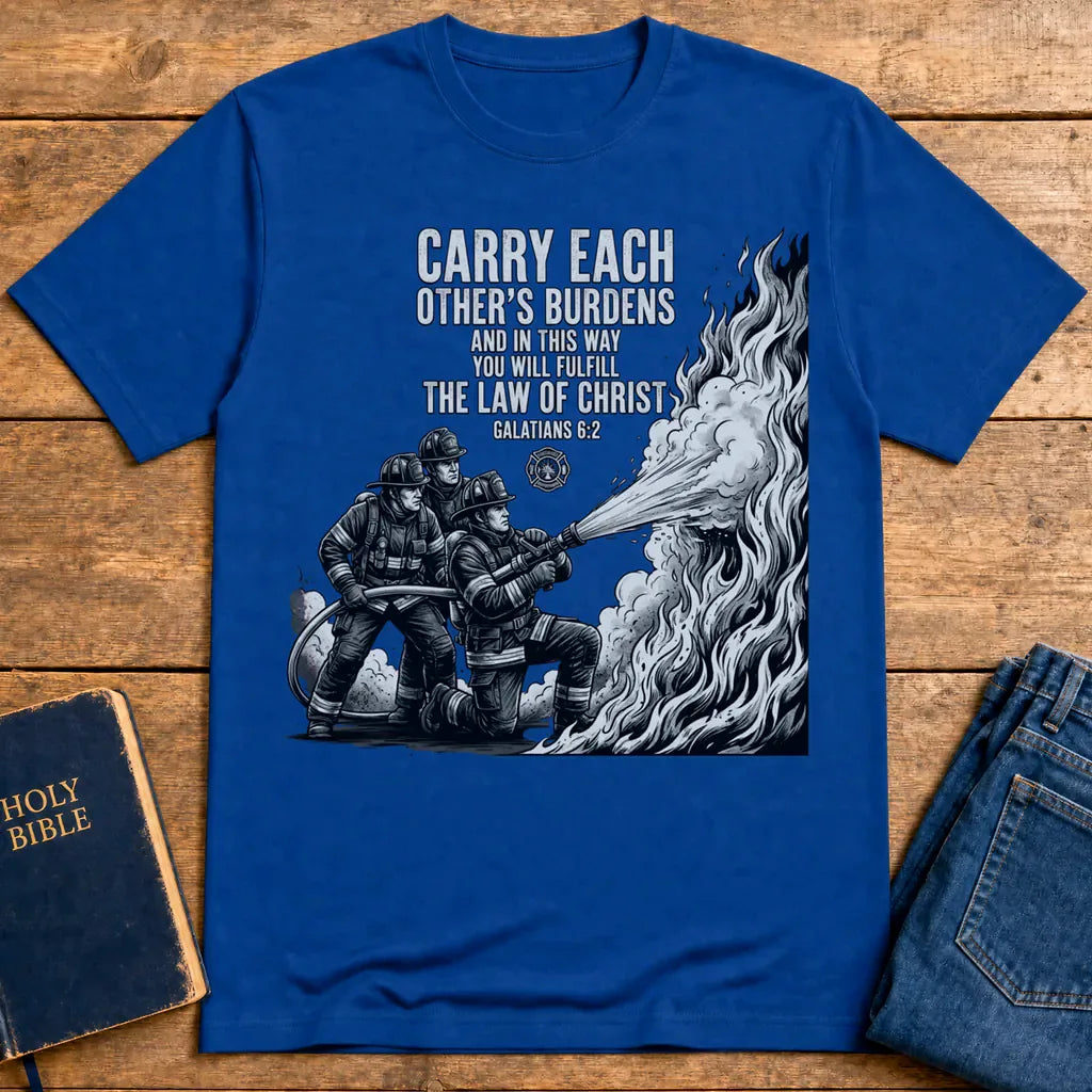 Law of Christ Firefighter T-Shirt - Royal