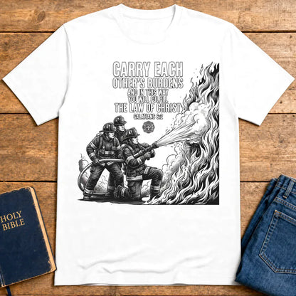 Law of Christ Firefighter T-Shirt - White