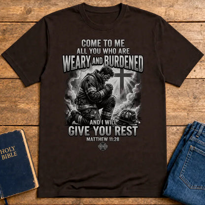 Give You Rest Firefighter T-Shirt - Dark Chocolate