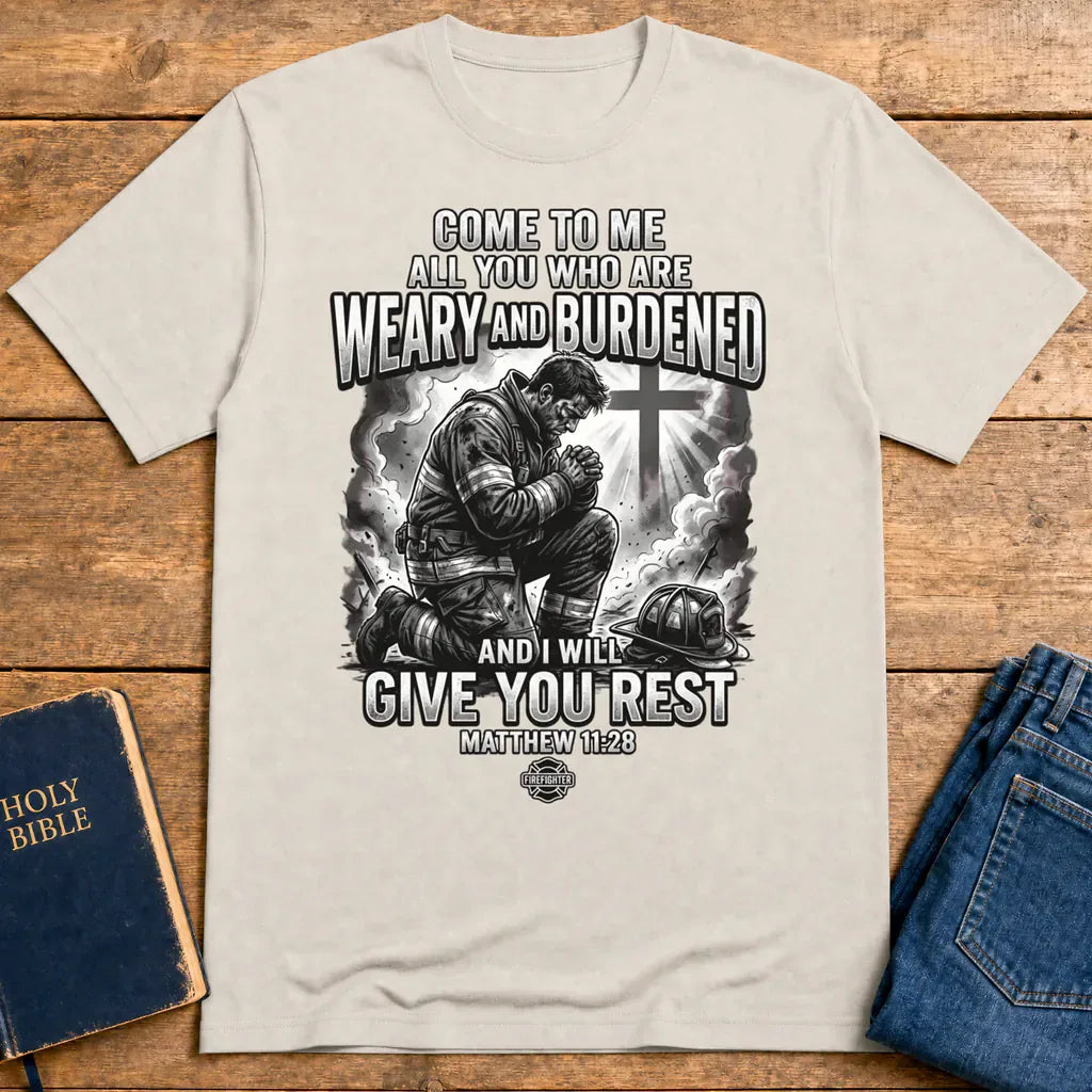 Give You Rest Firefighter T-Shirt - Ice Grey