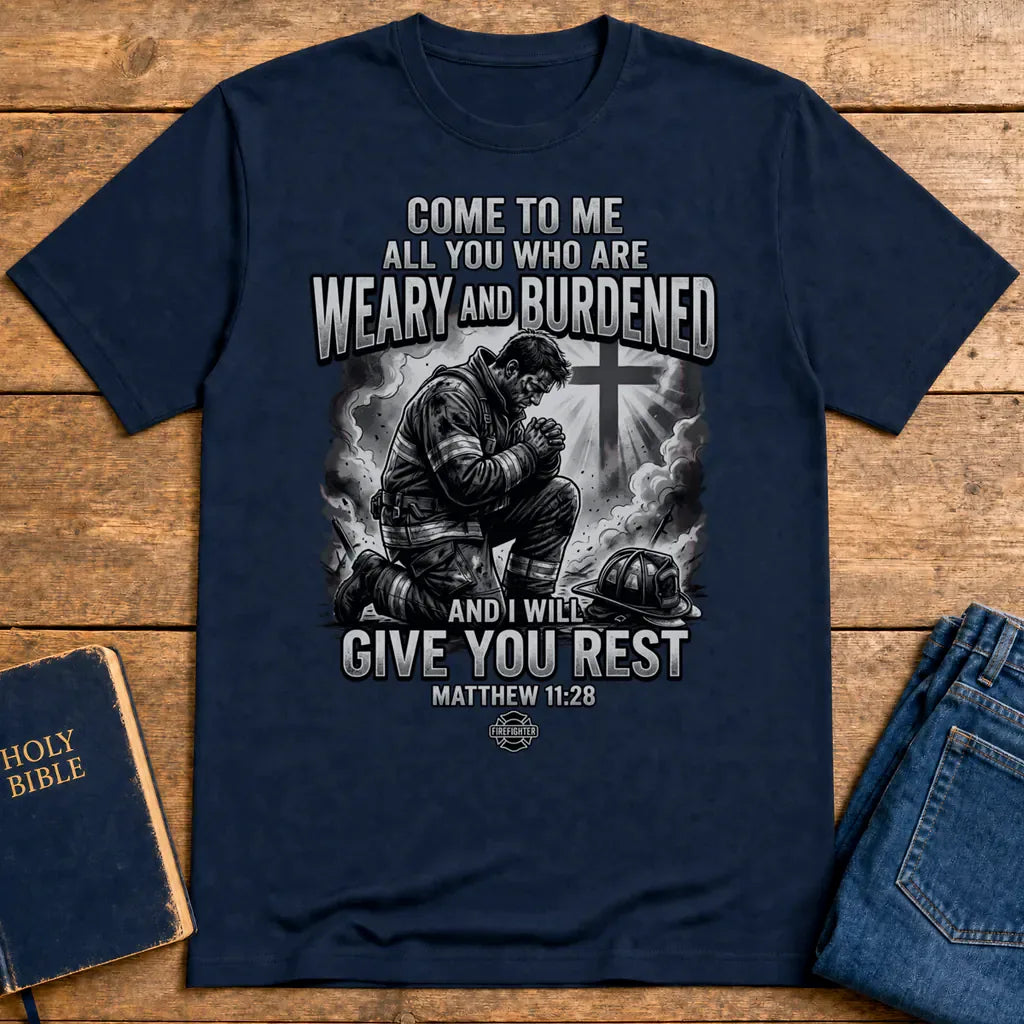 Give You Rest Firefighter T-Shirt - Navy