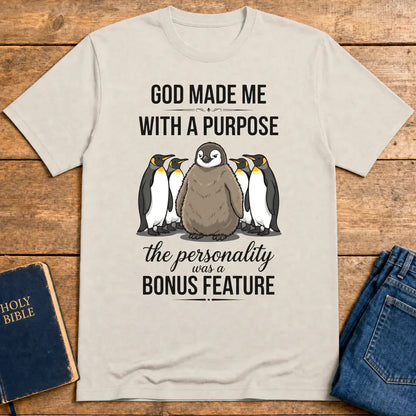 Purpose and Personality Penguin T-Shirt - Ice Grey