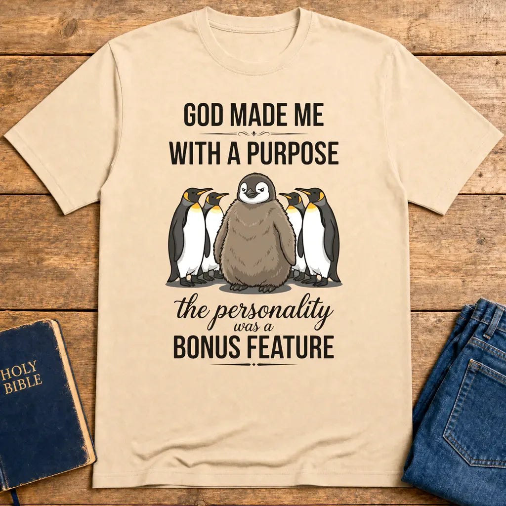 Purpose and Personality Penguin T-Shirt - Natural