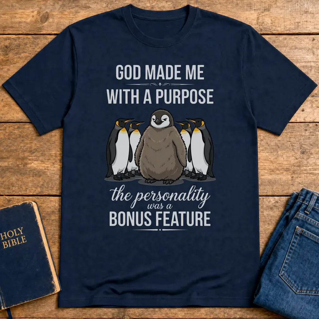 Purpose and Personality Penguin T-Shirt - Navy
