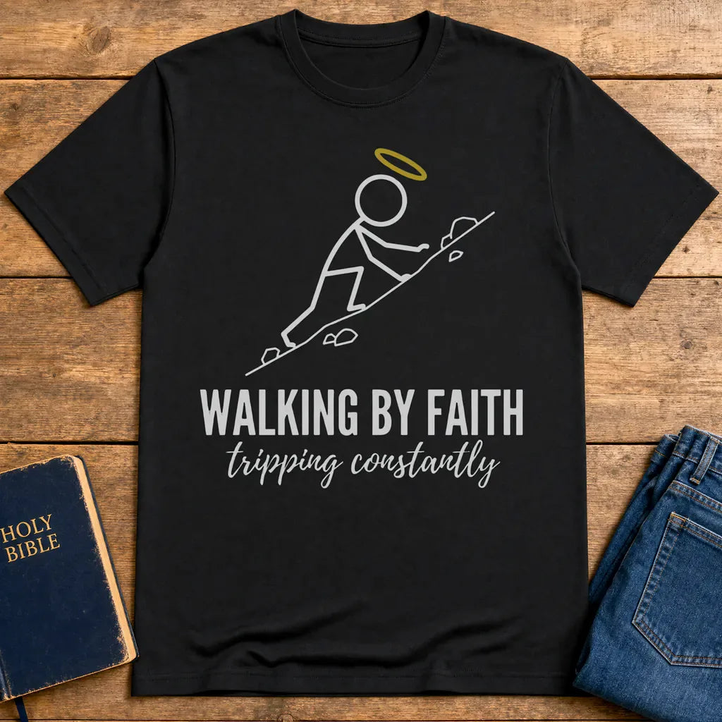 Walking by Faith T-Shirt - Black